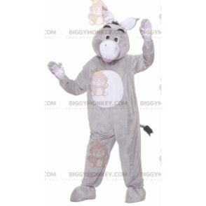 Traje de mascote de burro bisonho cinza e branco BIGGYMONKEY™ –