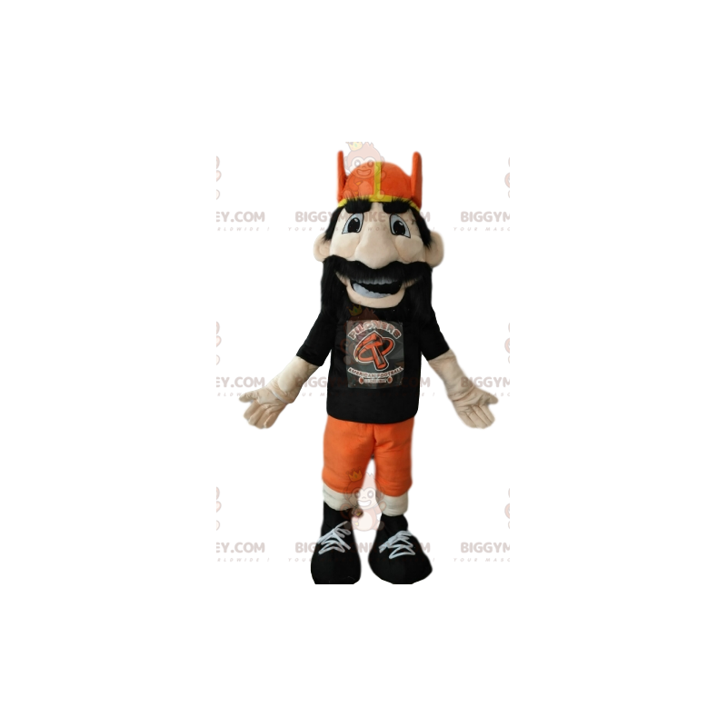 BIGGYMONKEY™ Mascot Costume Bearded Man With Orange Viking BIGGYMONKEY™ Mascot Costume Bearded Man With Orange Viking