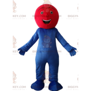 Στολή μασκότ BIGGYMONKEY™ ενός πολύ χαρούμενου μπλε άνδρα με