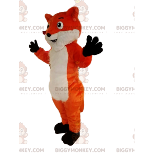 BIGGYMONKEY™ mascot costume of red and white fox with a big