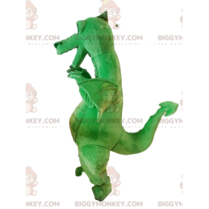 Super smilende grøn drage BIGGYMONKEY™ maskotkostume. drage