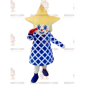 Little girl BIGGYMONKEY™ mascot costume with a star shaped