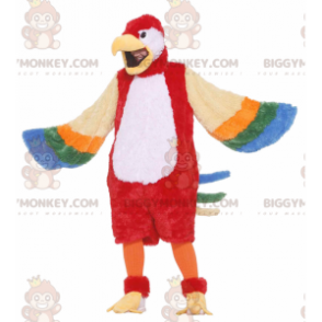 Gigantische veelkleurige papegaai BIGGYMONKEY™ mascottekostuum