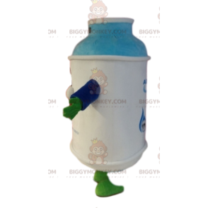 Zeer smiley witte gasfles BIGGYMONKEY™ mascottekostuum. -