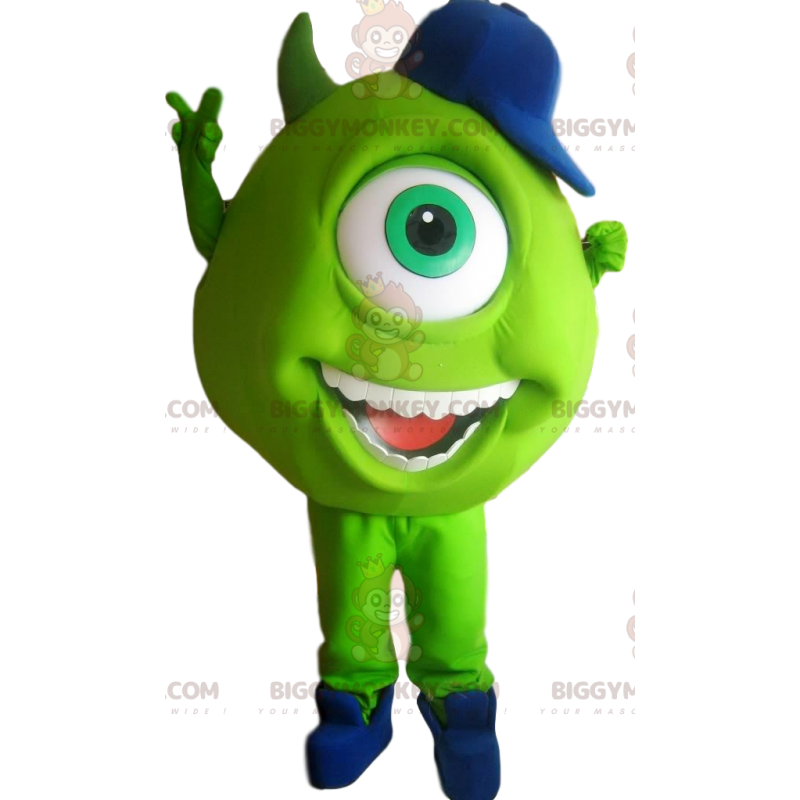 Kostým maskota BIGGYMONKEY™ Boba, malého zeleného Kyklopa od Kostým maskota BIGGYMONKEY™ Boba, malého zeleného Kyklopa od