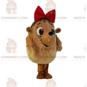 Very cute hedgehog BIGGYMONKEY™ mascot costume, with red bow