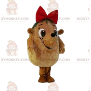 Very cute hedgehog BIGGYMONKEY™ mascot costume, with red bow