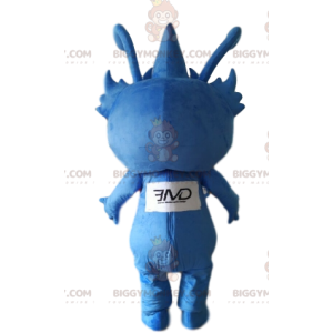 BIGGYMONKEY™ mascot costume of little blue alien with sharp