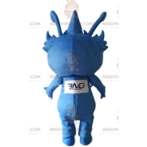 BIGGYMONKEY™ Maskottchenkostüm eines kleinen blauen Aliens mit