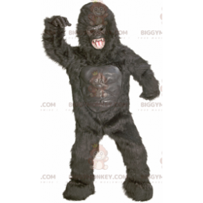 Fel uitziende gigantische zwarte gorilla mascottekostuum BIGGYMONKEY™ - Jungle dieren - BIGGYMONKEY_01510 - BiggyMonkey.com