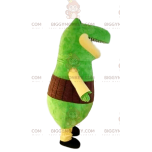 Meget sjov grøn dinosaur BIGGYMONKEY™ maskot kostume. Dinosaur