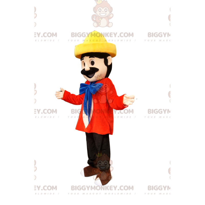 BIGGYMONKEY™ Costume da mascotte da uomo in abito colorato con BIGGYMONKEY™ Costume da mascotte da uomo in abito colorato con