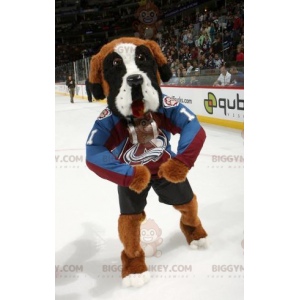 Costume de mascotte BIGGYMONKEY™ de Saint-Bernard tricolore en