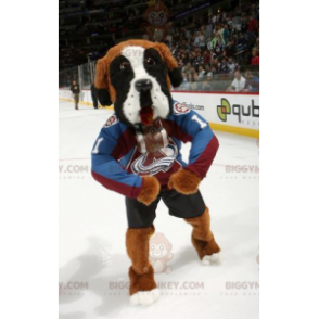 BIGGYMONKEY™ mascot costume of tricolor Saint Bernard in