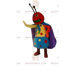 Costume mascotte BIGGYMONKEY™ formica colorata, con pois