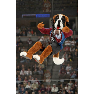 BIGGYMONKEY™ mascot costume of tricolor Saint Bernard in