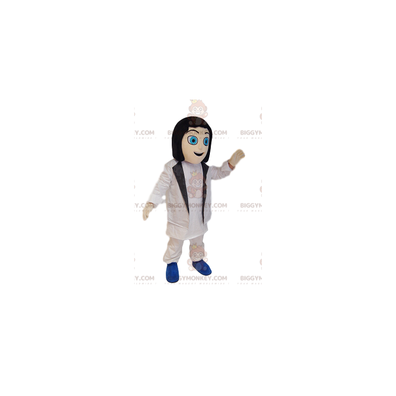 Women's BIGGYMONKEY™ mascot costume with a white suit. women's Women's BIGGYMONKEY™ mascot costume with a white suit. women's
