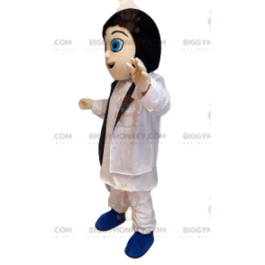 BIGGYMONKEY™ maskotkostume til kvinder med hvidt jakkesæt.