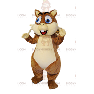 Στολή μασκότ BIGGYMONKEY™ Πολύ χαρούμενος καφέ σκίουρος με