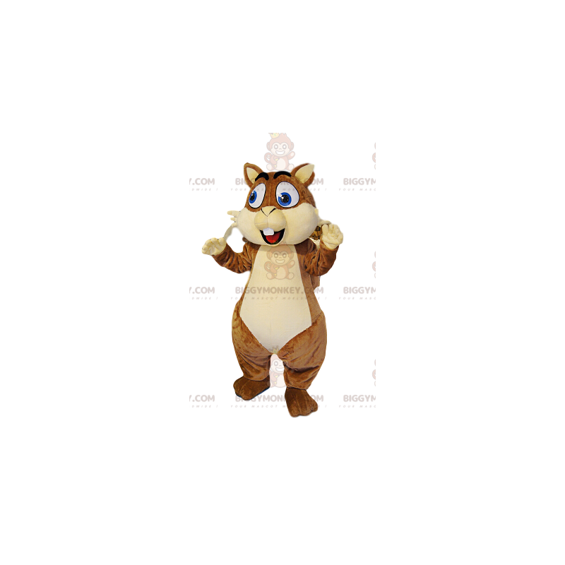 BIGGYMONKEY™ Mascottekostuum Zeer vrolijke bruine eekhoorn met BIGGYMONKEY™ Mascottekostuum Zeer vrolijke bruine eekhoorn met