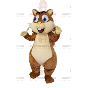 Στολή μασκότ BIGGYMONKEY™ Πολύ χαρούμενος καφέ σκίουρος με