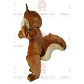 BIGGYMONKEY™ Maskottchenkostüm Sehr glückliches braunes