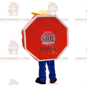 Kostým maskota Very Happy Red Road Sign BIGGYMONKEY™. - Nezařazení maskoti - BIGGYMONKEY_012942 - BiggyMonkey.com