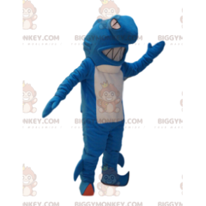Mycket aggressiv blå och vit haj BIGGYMONKEY™ maskotdräkt. hajdräkt - Fiskmaskot - BIGGYMONKEY_012945 - BiggyMonkey.com