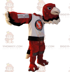 Costume de mascotte BIGGYMONKEY™ d'aigle rouge en maillot de
