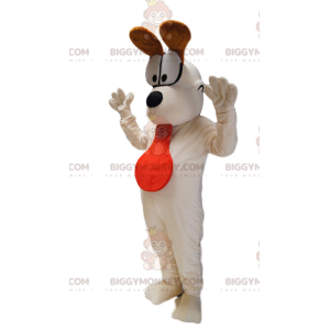 Traje de mascote BIGGYMONKEY™ de Odie, o cachorro branco de