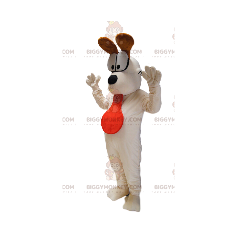 Costume de mascotte BIGGYMONKEY™ de Odie, le chien blanc dans