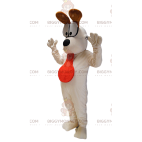 BIGGYMONKEY™ mascottekostuum van Odie, de witte hond in