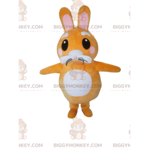 Traje de mascote de coelho laranja e branco BIGGYMONKEY™.