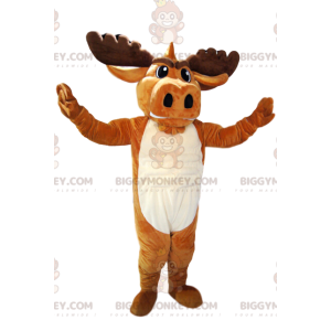 Brown Deer BIGGYMONKEY™ Mascot Costume with Beautiful Antlers.