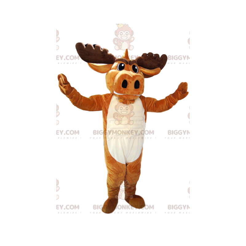 Brown Deer BIGGYMONKEY™ Mascot Costume with Beautiful Antlers. Brown Deer BIGGYMONKEY™ Mascot Costume with Beautiful Antlers.