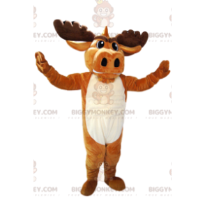 Brown Deer BIGGYMONKEY™ Mascot Costume with Beautiful Antlers.