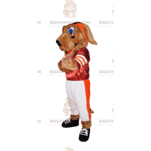 Red and White Sportswear Dog BIGGYMONKEY™ Mascot Costume -