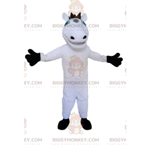 BIGGYMONKEY™ Mascot Costume White Horse With Black Mane -