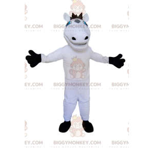 Disfraz de mascota BIGGYMONKEY™ Caballo blanco con melena negra