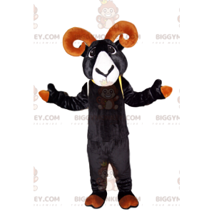 Costume de mascotte BIGGYMONKEY™ de bouquetin noir avec de