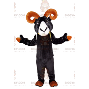 Kostým maskota BIGGYMONKEY™ Černý kozorožec s krásnými hnědými