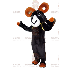 BIGGYMONKEY™ mascottekostuum zwarte steenbok met mooie bruine
