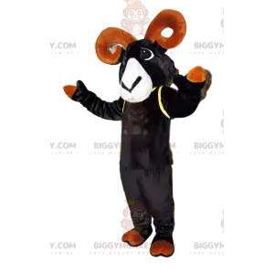 BIGGYMONKEY™ maskotkostume Sort stenbukk med smukke brune horn