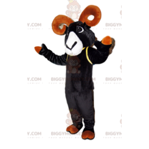 BIGGYMONKEY™ Mascot Costume Black Ibex With Beautiful Brown