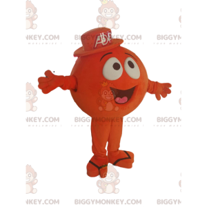 Oranje rond karakter BIGGYMONKEY™ mascottekostuum, met grote