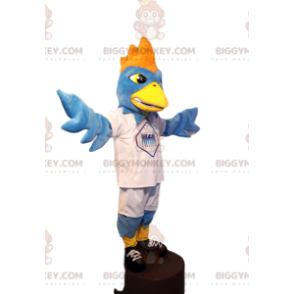 BIGGYMONKEY™ Μασκότ Κοστούμι γαλάζιο αετό με λευκά αθλητικά
