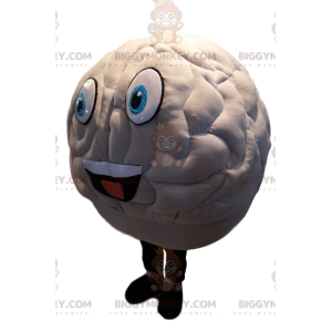 Στολή μασκότ White Brain BIGGYMONKEY™ με τεράστιο χαμόγελο -