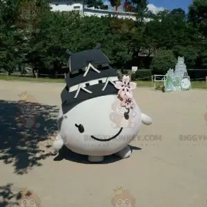 BIGGYMONKEY™ maskotkostume hele vejen rundt og smilende med tag