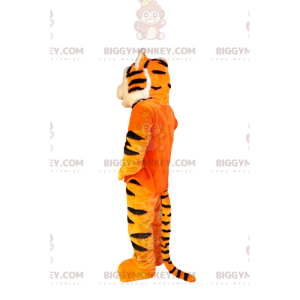 Too Cute Tiger BIGGYMONKEY™ Mascot Costume With Orange T-Shirt
