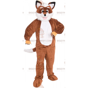 BIGGYMONKEY™ All Furry Orange and White Fox Mascot Costume -